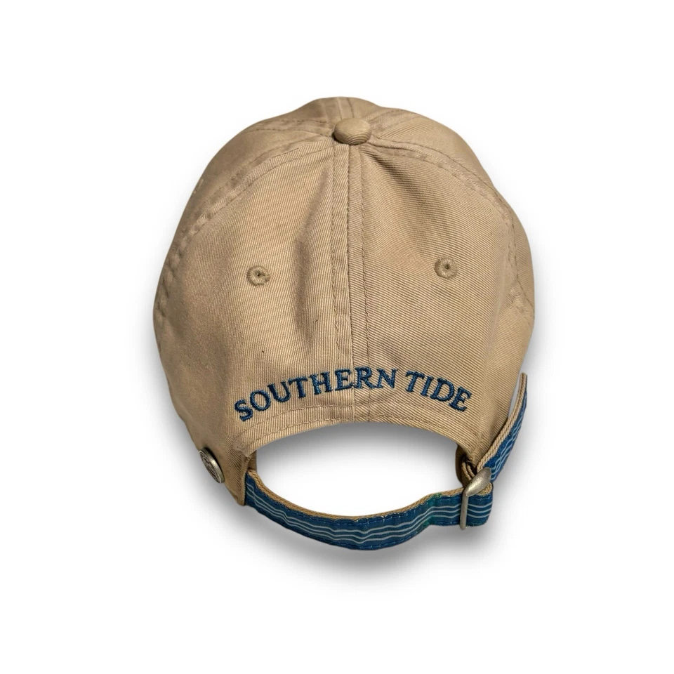 Southern Tide Para hombres The Skipjack Correa Espalda Ajustable Papá Sombrero Bronceado *Defecto Foto 3 de 4