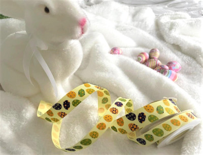 HAPPY EASTER EGGS Ei 5. April 2026 - Zitronen Ripsband - 15 mm & 25 mm