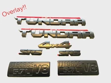 7PCS BLACKOUT EMBLEMS OVERLAY KIT 2014-2021 for TUNDRA SR5 5.7L V8 iforce 4X4