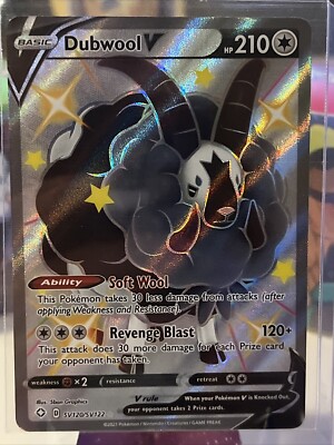 dubwool v pokemon card Pokémon TCG Dubwool V Shining Fates SV120/SV122 Holo Shiny Holo Rare NM