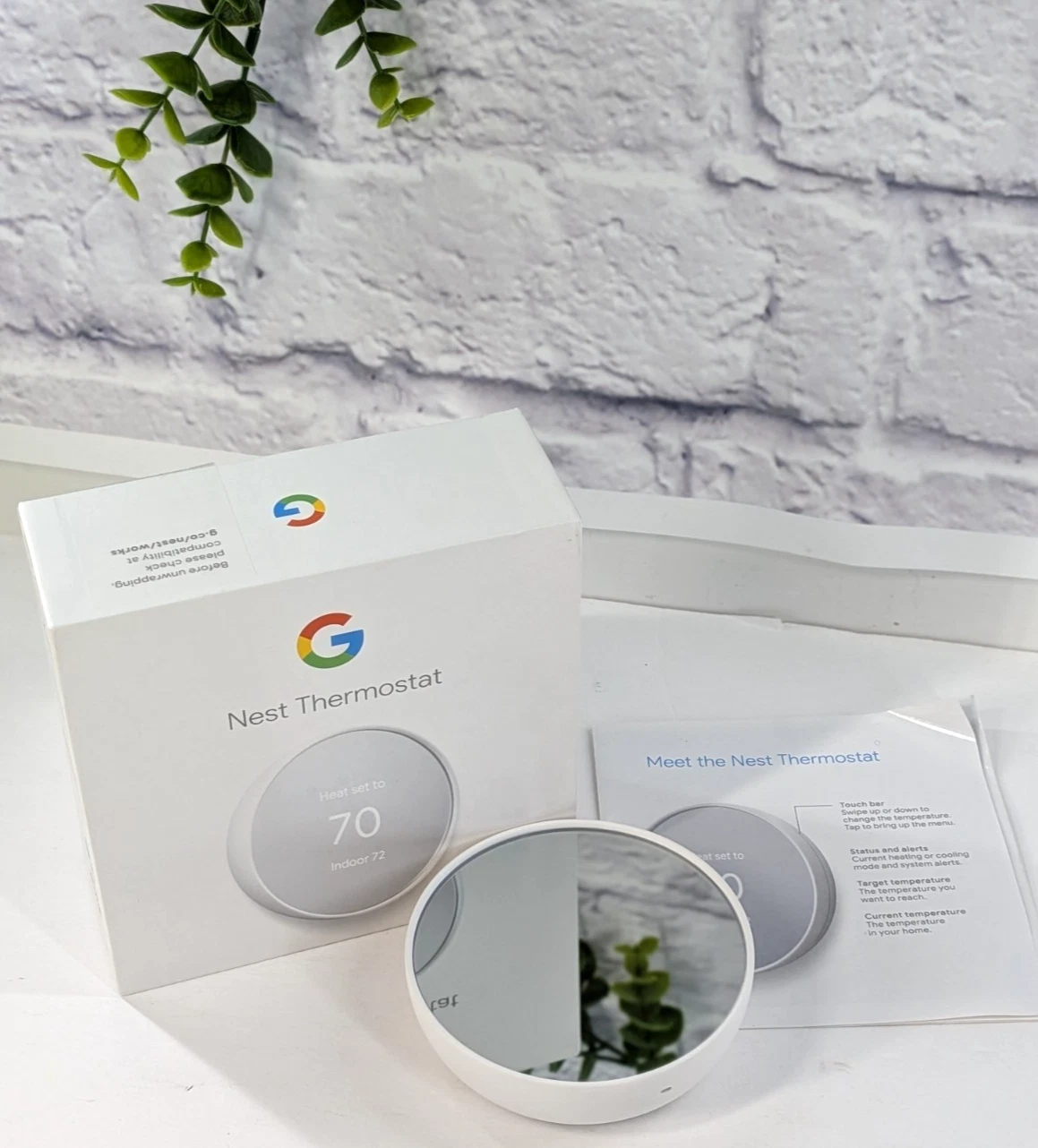 WORKING IN BOX🥶Google Nest Thermostat G4CVZ Programmable Wi-Fi Thermostat Snow