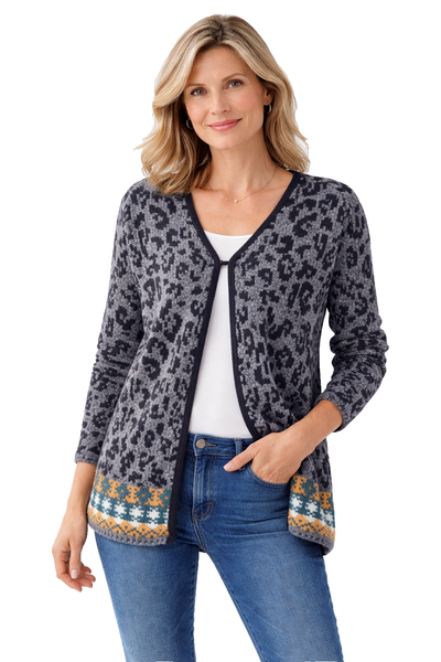 Replay Damen Grobstrick Cardigan Xs Wolle Multicolor V-Ausschnitt-image