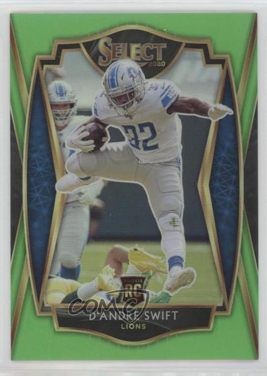 2020 Panini Select Premier Level Neon Green Prizm 42/49 D'Andre Swift #151 01bj