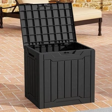 Uforic 31 Gallon Outdoor Deck Box, Weatherproof Resin, Lockable, Patio & Garden
