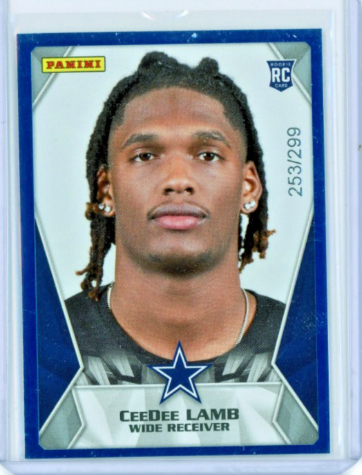 2020 Panini Sticker & Card Collection CeeDee Lamb Blue Foil # 85 253/299