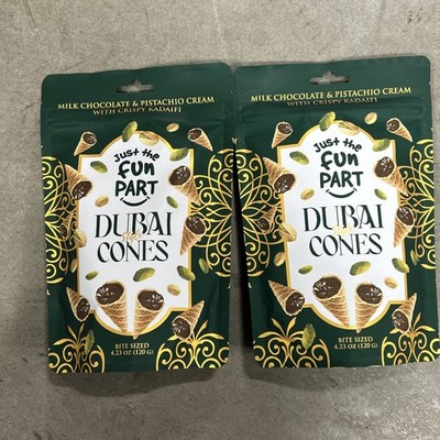 2 Pack Just The Fun Part Dubai Chocolate Cones Pistachio & Milk Chocolate 4.23oz