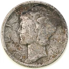 1937 D Damaged Mercury Dime 90% Silver D29
