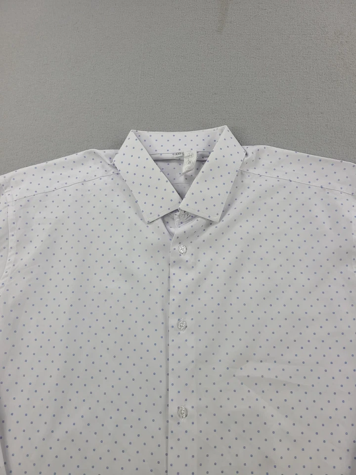 Camisa State & Liberty Para Hombre 2XL Blanca Lunares Rendimiento Ligera Elastizada Foto 2 de 4