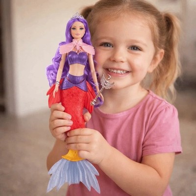32cm Mermaid Doll Light Music Toy Soft Cartoon Girls Playhouse Birthday Gift