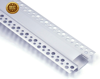 5-Pack 6.6Ft/2Meter Plaster-In, Trimless Recessed LED Aluminum Channel with Flan