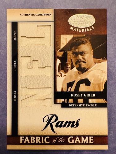 2008 Certified Fabric Of The Game ROSEY GRIER Game Worn Jersey 03/50 RAMS