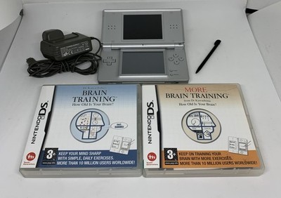 Nintendo Ds Lite Silber Konsole - mit Gehirntrainingsspielen - voll funktionsfähig - GC