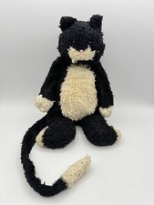 Jellycat Bunglie Tuxedo Cat Black White Kitty Long Tail Stuffed Toy RETIRED