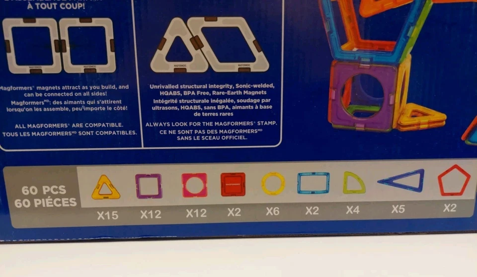 🧲 Magformers 60-Piece Magnetic Building Set – Ages 3+  Open Box, Tested 🧲 - Image 3 of 4