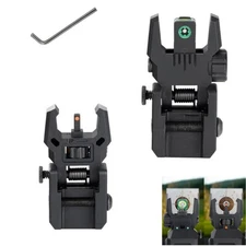 Fiber Optic Sight Foldable Portable Front and Rear Sights W/ Green and Red Dots