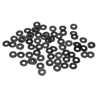 #ad 60 Pack Black Rubber Washer 6mm ID 13mm OD 1.6mm Thickness Rubber Flat Washer AU $13.78
