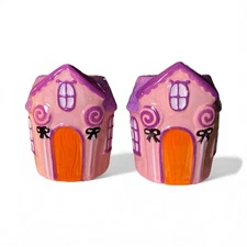 Pink Houses Halloween Salt & Pepper Shakers New
