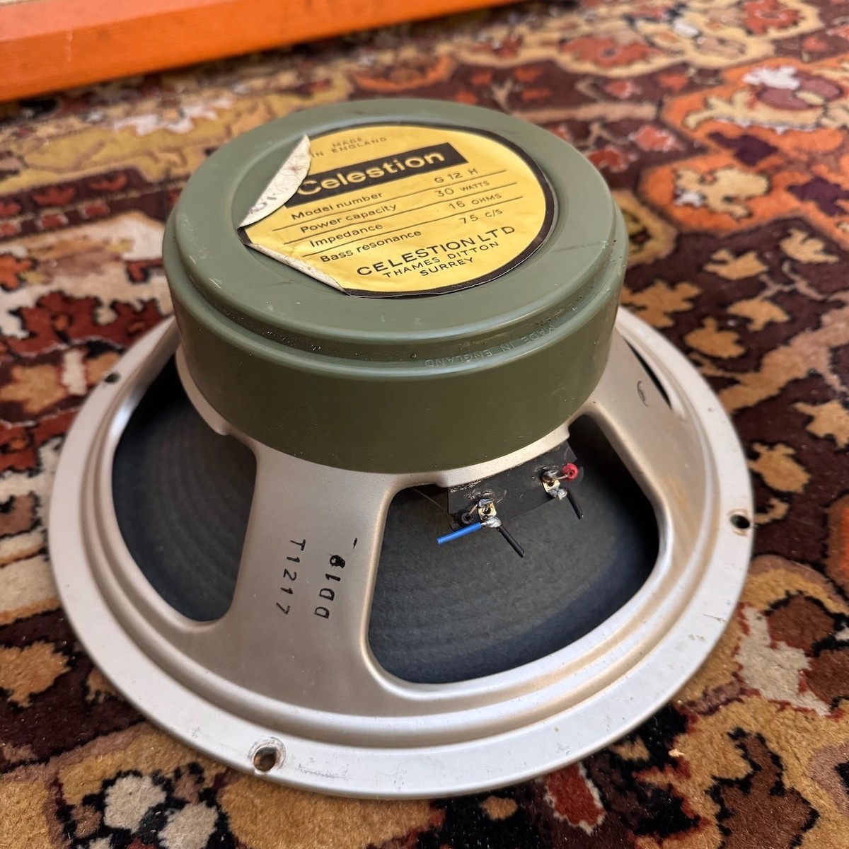 Vintage 1971 Celestion Greenback G12H 30w 16ohm 75hZ T1217 12