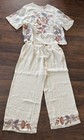 JOHNNY WAS Women’s embroidery Pants And Top Ivory Floral Large — photo 1