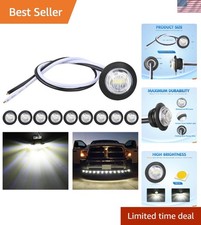 10-pack Waterproof 34 Round Led Marker Lights - Universal Fit For All Vehicles