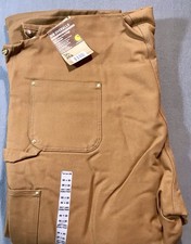 Carhartt Bib Overalls 50x30 R41 BRN Duck Canvas Quilt Lined Double Knee NEW