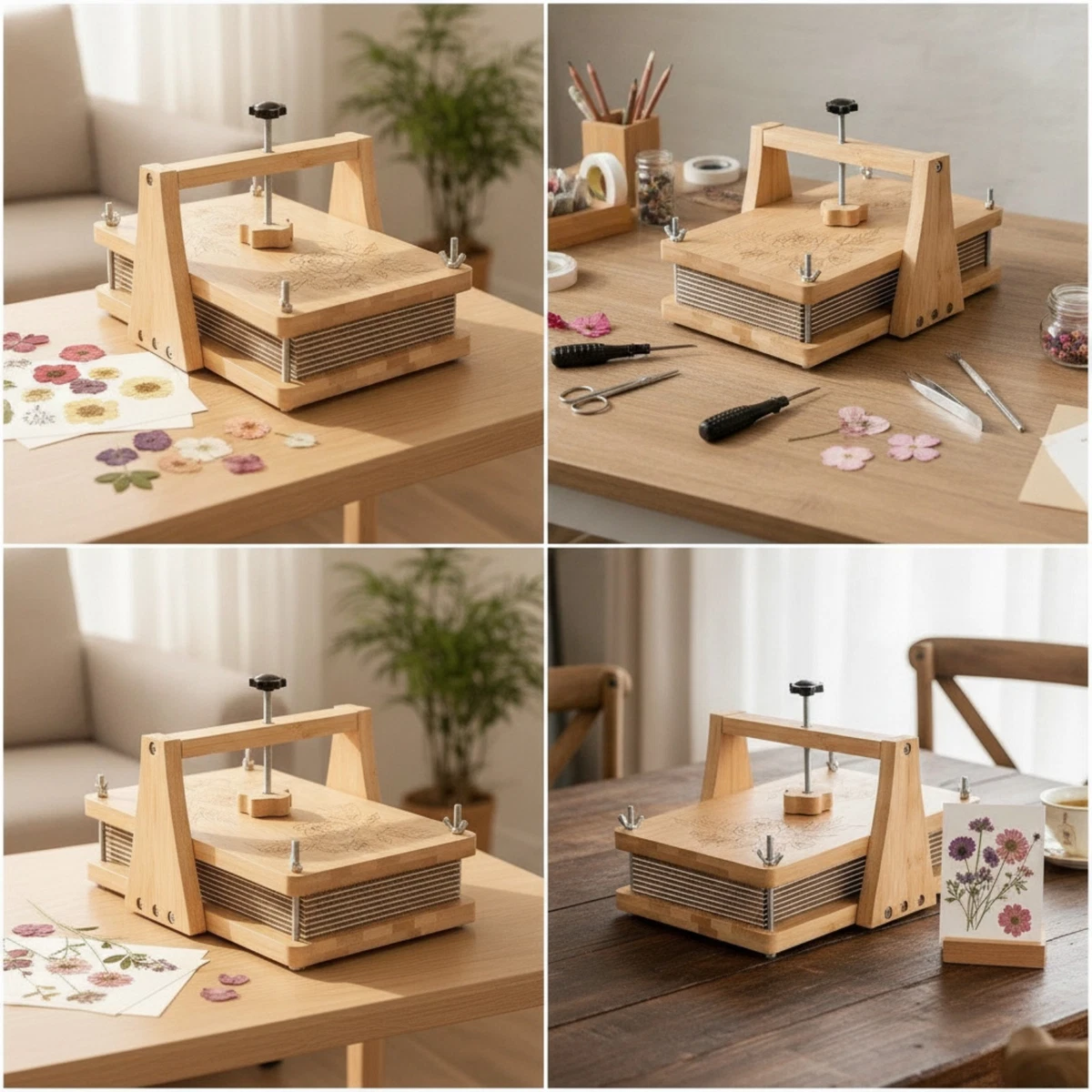 prensa de flores de madera diy prensa de herbario para manualidades para amantes de la naturaleza