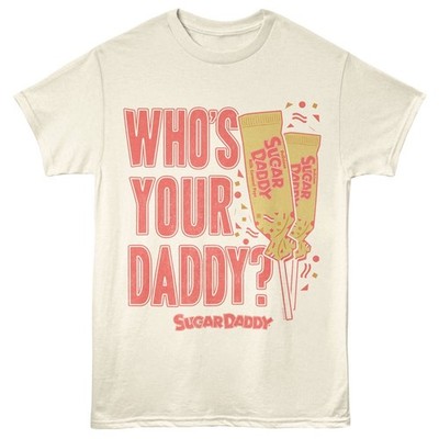 SUGAR DADDY Candy T Shirt WHO'S YOUR DADDY ? New Official Beige Cotton