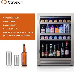 Ca'Lefort Beverage Refrigerator 24" For Soda,Beer,Cola Fridge 34°F-54°F Home/Bar