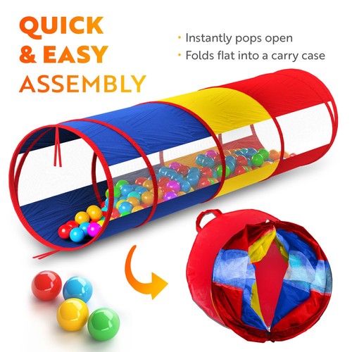 Kids Play Tunnel for Toddlers 1-3 and Up, Large Opening Colorful Pop Up Baby ... - Picture 8 of 8