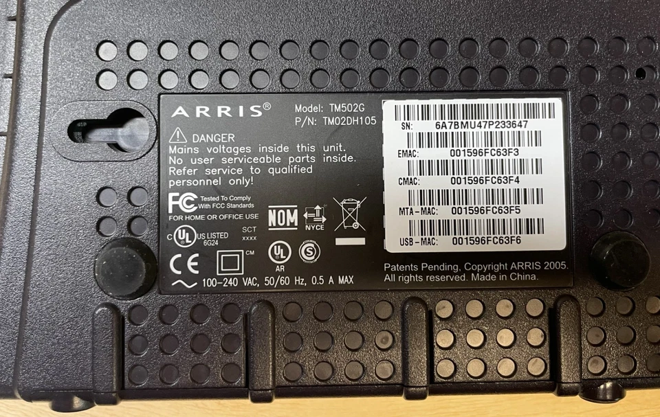 🌐Arris TM502G Touchtone Telephony Modem TM502G w/ Power Adapter TM02DH105🌐 - Image 3 of 4