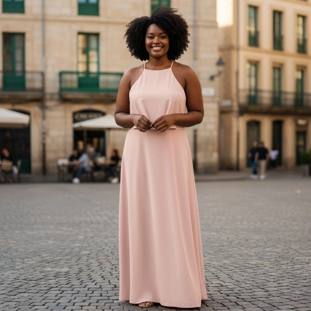 ebay pink bridesmaid dresses Pink Pastel Bridesmaid Beach Summer Formal Maxi Dress Long Sleeve Pleated A Line