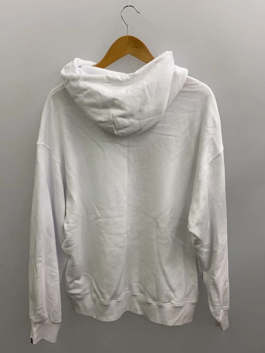 A BATHING APE (BAPE) Felpa con cappuccio pullover college strass BAPE A Bathing Ape bianca XL #ED AZA