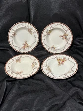 4 Antique Spode Copeland rimmed soup bowls  in the HUSK pattern. C 1891-1900 +