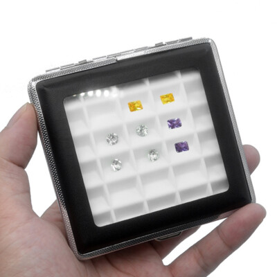 30 Grids Loose Diamond Gem Storage Box Gemstone Collection Holder Case White