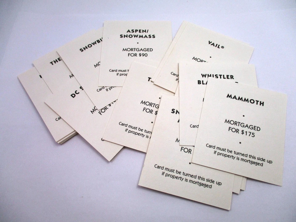 Monopoly Snowboarding Ed. Replacement Pieces Title Deed Cards Ski Resorts Deeds - Image 3 of 3