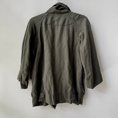 CURRENT/ELLIOTT ミリタリージャケット オリーブグリーン Current/Elliott 3/4 Sleeve Army Green Utility Jacket Cotton