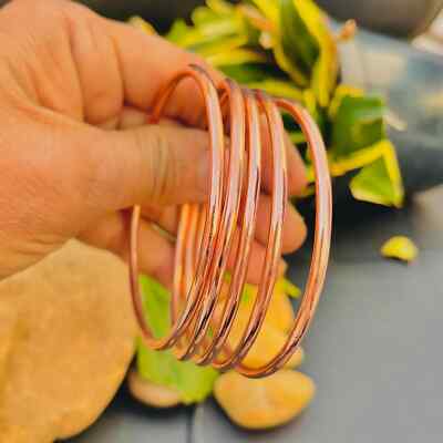 Copper Bangle Bracelet Set of 5 Bangles. Stacking bangles Handmade solid  Bangle