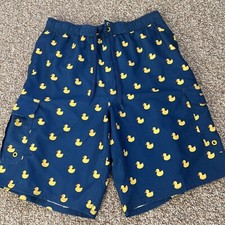 NWT Beverly Hills Polo Club Hybrid Shorts Yellow Ducks Mesh Lined Men's Medium