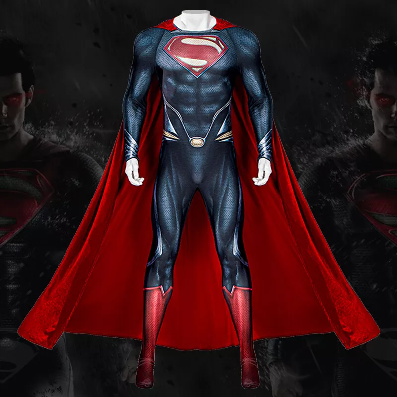 Superman: Man of Steel Cosplay Costume Jumpsuit Cloak Outfits Hallowee