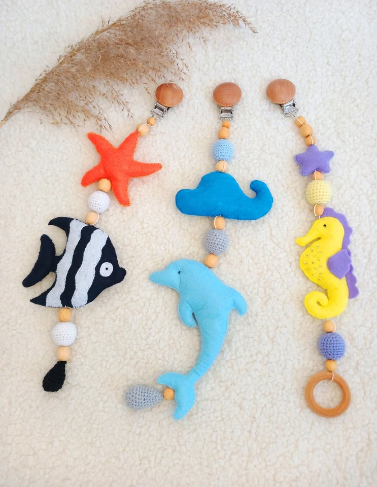 Cochecito Juguete Ocean Baby Móvil Crochet Cochecito Juguetes Hecho a Mano Baby Shower Regalo Foto 3 de 4