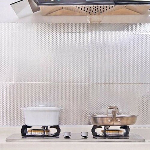 Kitchen OilProof Sticker Waterproof SelfAdhesive Aluminum Foil Wall Sticker UK eBay