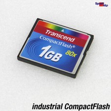 1GB CF TRANSCEND COMPACT FLASH INDUSTRIAL 80X HIGH SPEED SSD FOR PC CAMERAS CANON