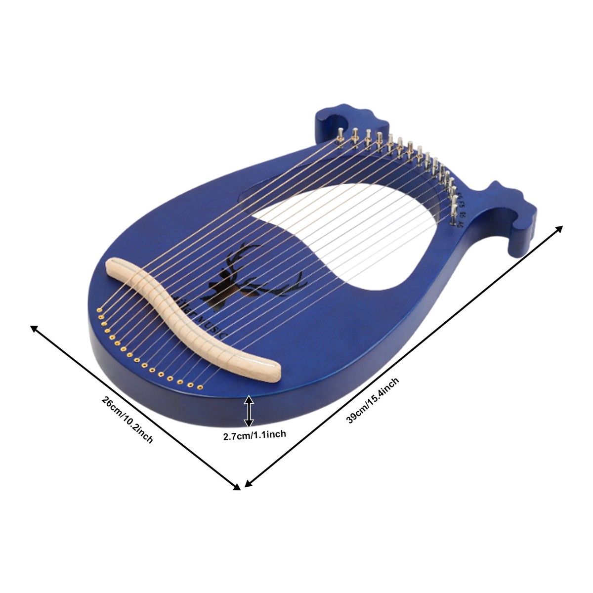 Arpa Lira 16 Corde In Mogano - Strumento Musicale Vintage Con Pickup - Foto 5