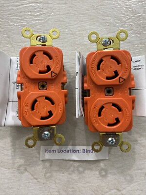 Hubbell IG4700A Duplex Twist-Lock Receptacle 15A 120V Nema L5-15R Lot of 2