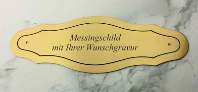 MESSINGSCHILD - 125x42mm - mit Ihrer WUNSCHGRAVUR