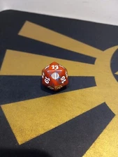 MTG d20 Spindown Life Counter Die/Dice - Shards Of Alara Blue Marble/White Print