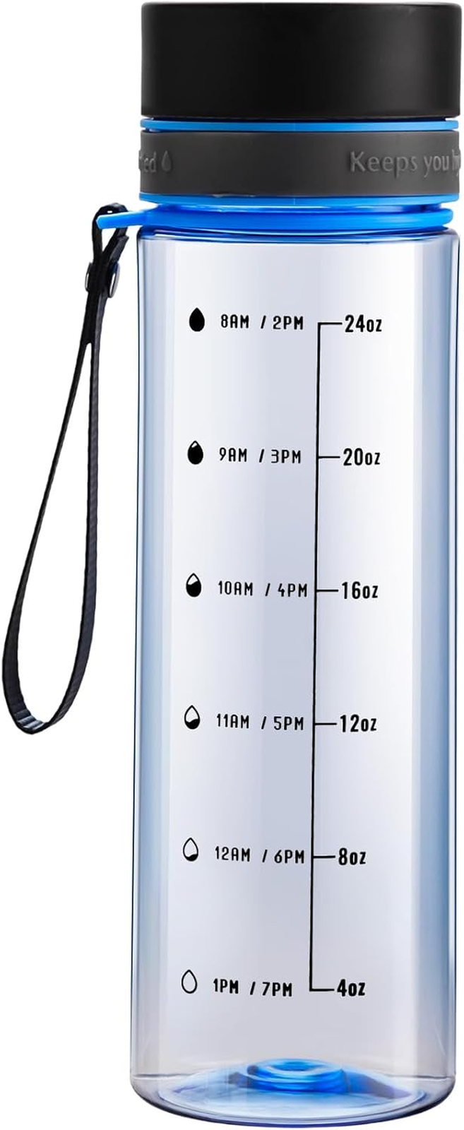 Reusable Water Bottle, Water Bottle with Time Marker, Plastic Water Bottles to E