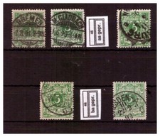 H27825 Deutsches Reich Mi. Nr. 46 a, aa, b,  ba+ c   gestempelt  gepr&uuml;ft