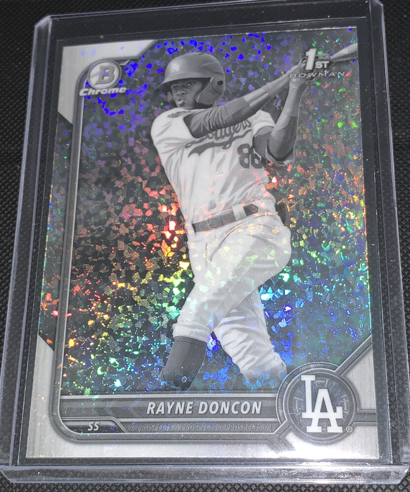 2022 Bowman Chrome, Rayne Doncon, BCP-202, Black And White Mini Diamond, Dodgers