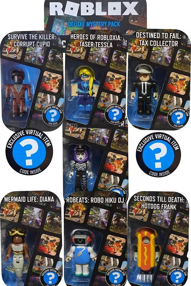  Roblox Deluxe Mystery Pack Action Figure Series 1 - Includes  Exclusive Virtual Item (Choose Figure) (SEEMOREHEARTS) : Toys & Games